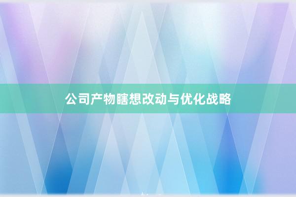 公司产物瞎想改动与优化战略